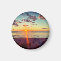Cape Cod Beach Sunset Photo Magnet
