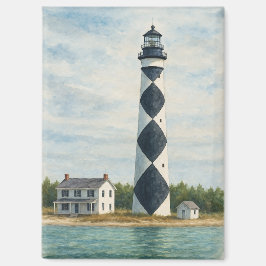 Íman Cape Lookout Lighthouse Watercolor