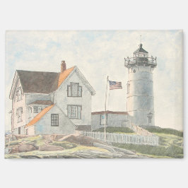 Íman Cape Neddick Lighthouse Watercolor