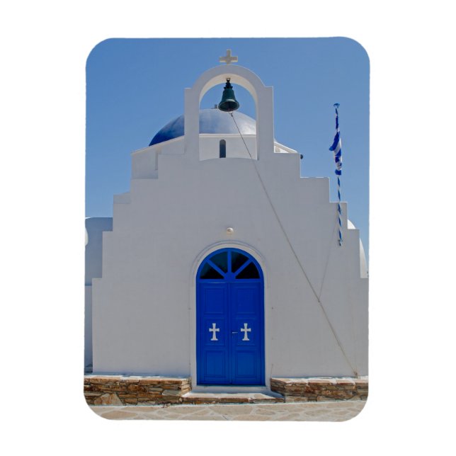Íman Capela Azul e Branco de Antiparos (Vertical)
