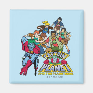 Íman Capitã Planeta e o logotipo do grupo Planeters