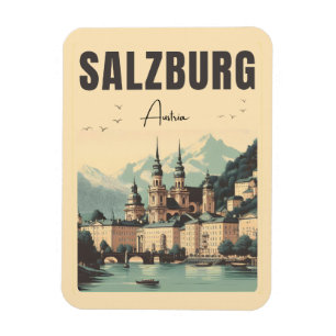 Íman Capital retrô da Áustria salzburg silhueta