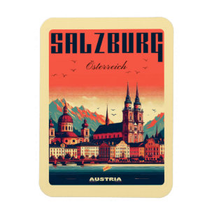 Íman Capital vintage da Áustria salzburg horizonte