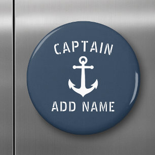 Íman Capitão de Ancoragem Náutica Vintage ou Nome do Ba
