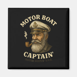 Íman Capitão de Barco a Motor Engraçado Barco de Pontão