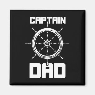 Íman Capitão Pai Pilotando Navio Barco Iate Pai Papai