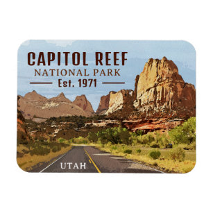Íman Capitol Reef National Park Utah Desert Watercolor