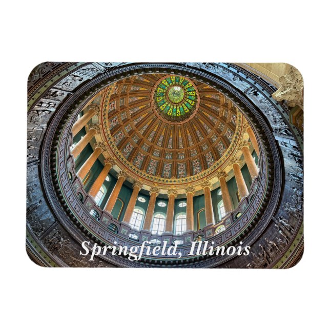 Íman Capitólio estadual de Illinois em Springfield, IL (Horizontal)