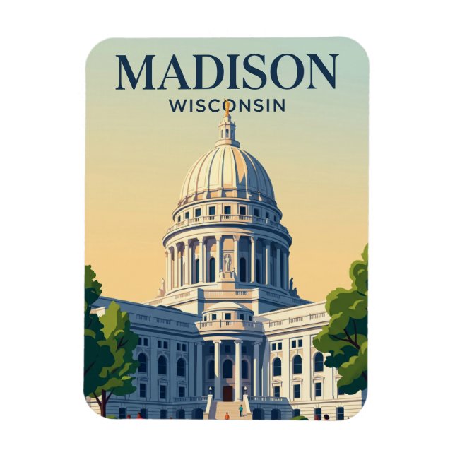 Íman Capitólio Estadual de Wisconsin Wisconsin (Vertical)