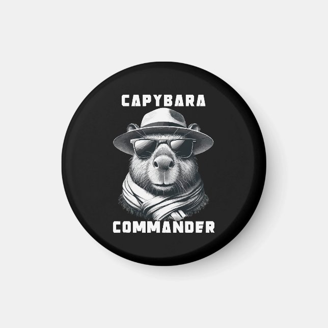 Íman Capivara Com Óculos De Sol Capy Comandante (Frente)