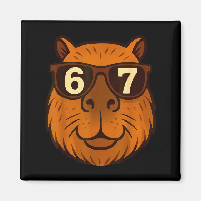 Íman Capivara Engraçada Sungles 67 Seis Sete Meme  (Frente)