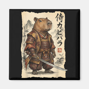 Íman Capivara Samurai Arte Japonesa Gráfico Vintage Eng