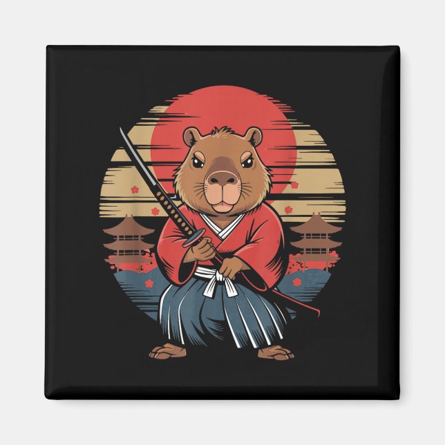 Íman Capivara Samurai Japonês (Frente)
