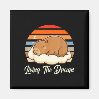 Íman Capivara sleepybara vivendo o sonho retrô vintage