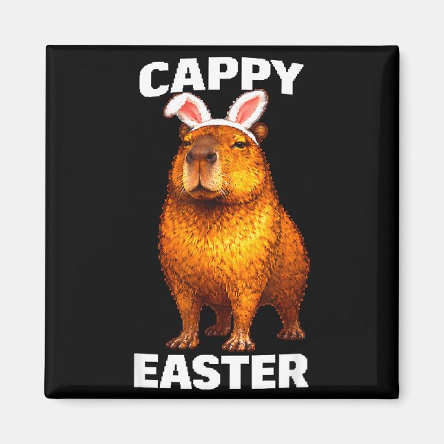Íman Cappy Páscoa capivara orelha de coelho engraçado m (Frente)