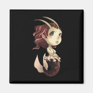 Íman Capricorn Chibi Anime Bonita Garota Solo Sticker