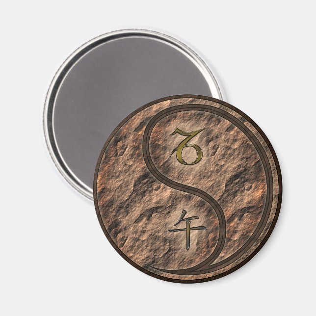Íman Capricórnio & Cavalo da Terra (Front/Back)
