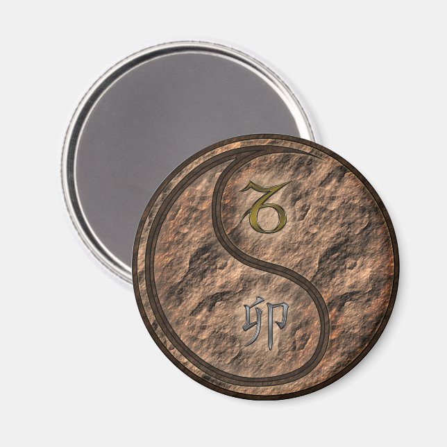 Íman Capricórnio & Coelho de Terra (Front/Back)
