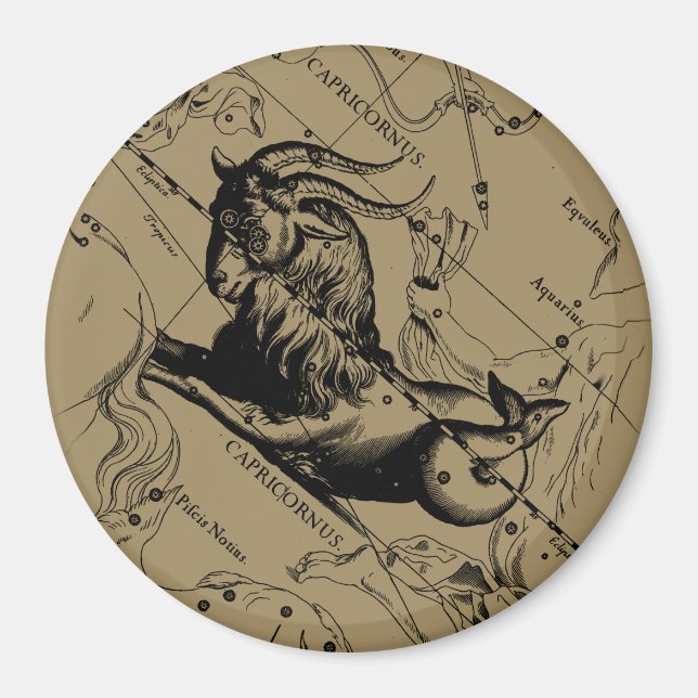 Íman Capricórnio Constelação Hevelius 1690 em Taupe (Frente)