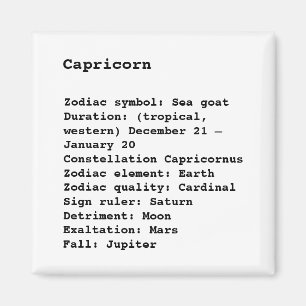 Íman Capricórnio - Símbolo Zodiac - Astrologia - pret