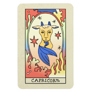 Íman Capricórnio - Sinal Zodiac - Abstrato Art Vintage