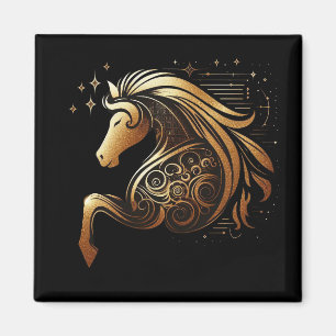 Íman Capricórnio Zodíaco Cavalo Dourado Astrologia