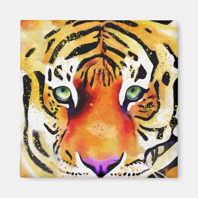 Íman Capturando a Majestade: O Olhar de um Tigre (Frente)