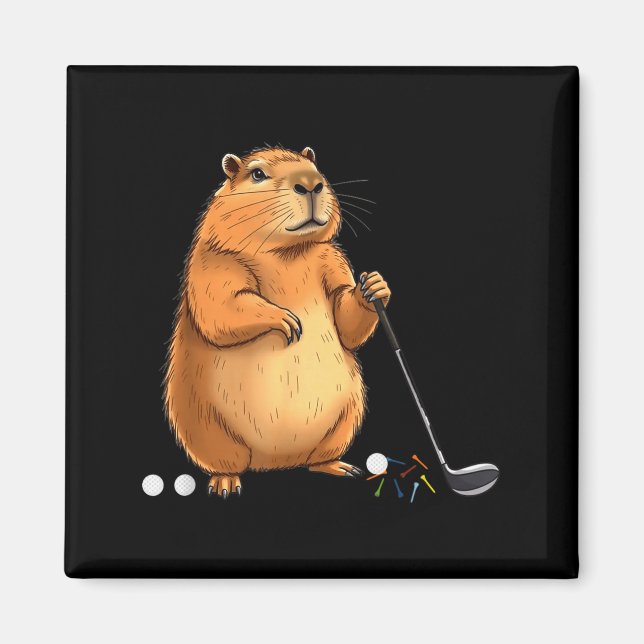 Íman Capy Golf Player Cute Cappy Srts Cartoon Design  (Frente)