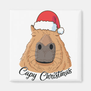 Íman Capy ou Huppy Christmas Capybara Holidays Papais n