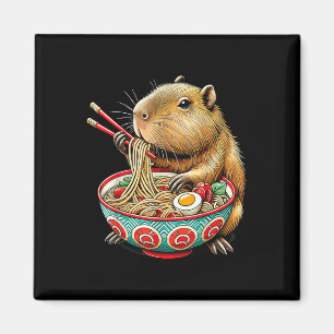 Íman Capybara ama Noodle Capybara comendo Ram Japonês