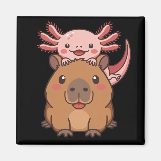 Íman Capybara Axolotl Kawaii Animal Lover Zoo Day (Frente)