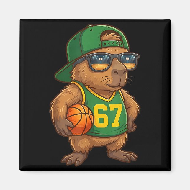 Íman Capybara Basketball 67 Gen Alpha Slang Srts Men Bo (Frente)