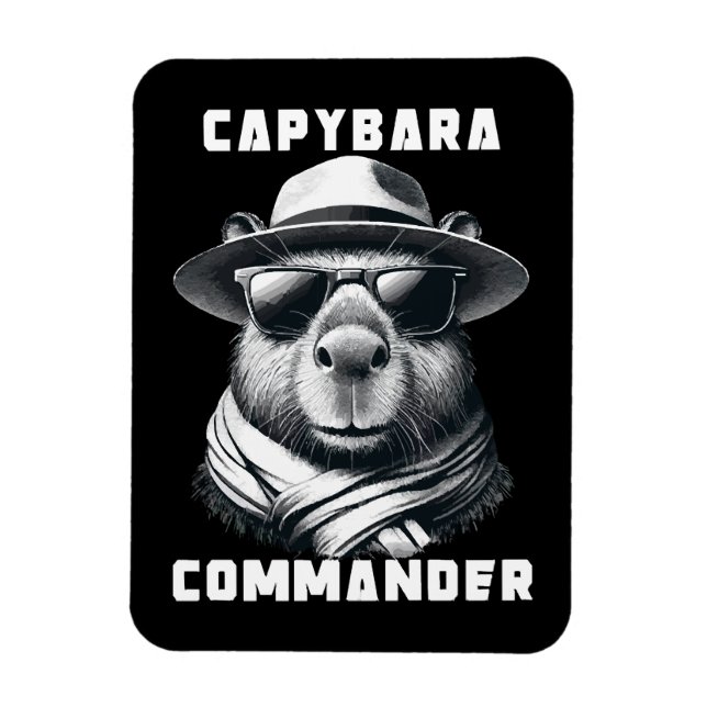 Íman Capybara Com Óculos Solares Comandante (Vertical)