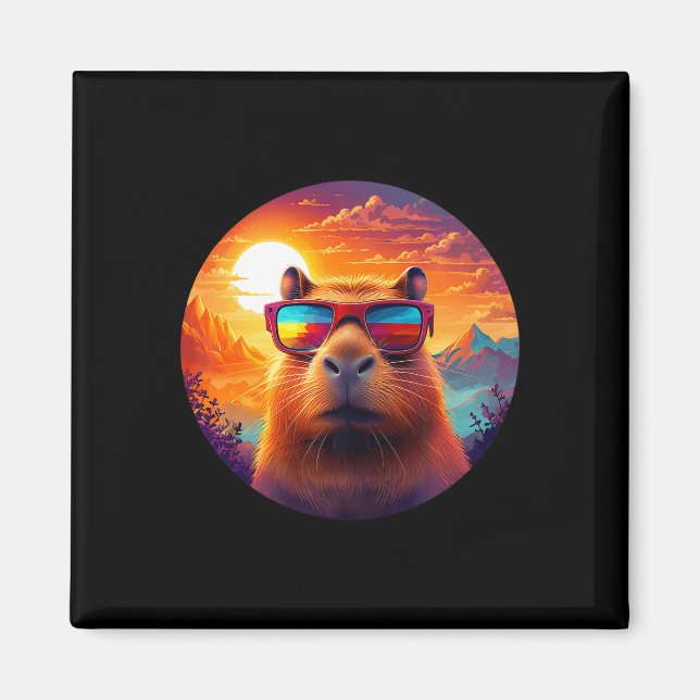 Íman Capybara Mountain Nature Animal Willife Forest Ou (Frente)