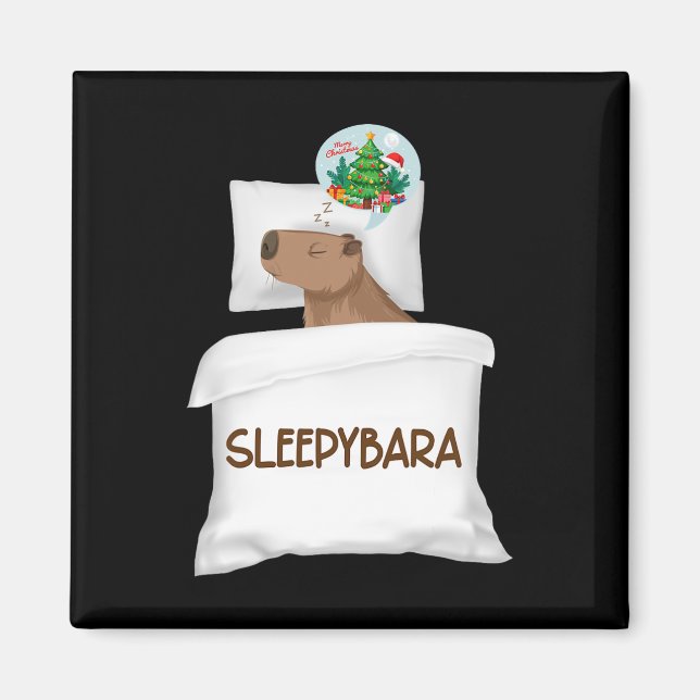 Íman Capybara Sleep Night Xmas Rodent Christmas Dream S (Frente)