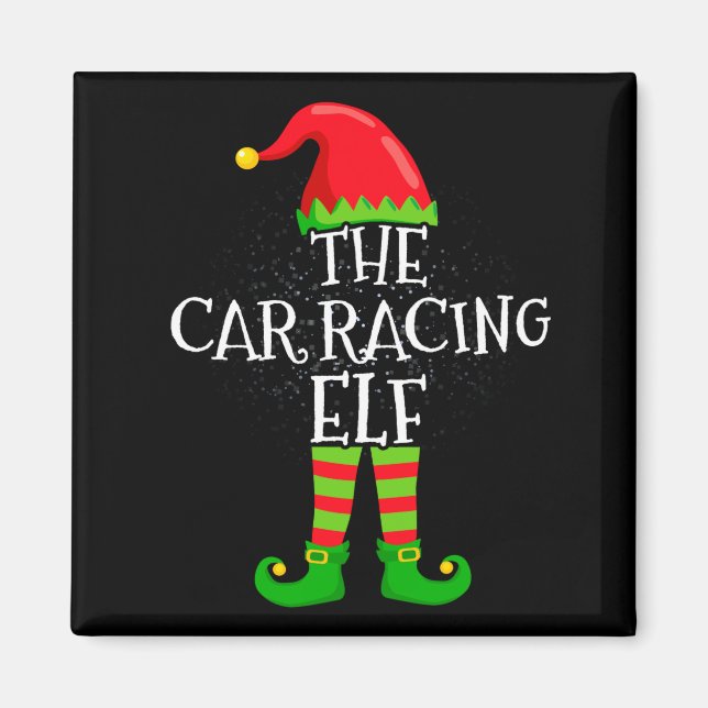 Íman Car Racing Elf Family Matching Christmas Group  (Frente)