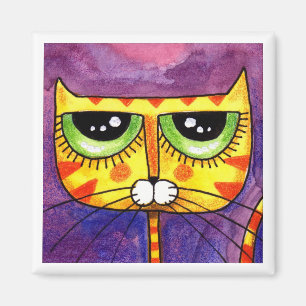 Íman Cara amarela do gato - ímã