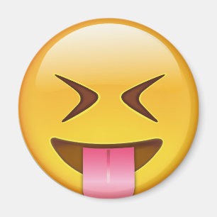 Íman Cara com a língua para fora colada & firmemente o