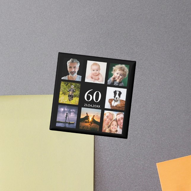 Íman cara de colagem de fotos da festa de aniversário 6 (Criador carregado)