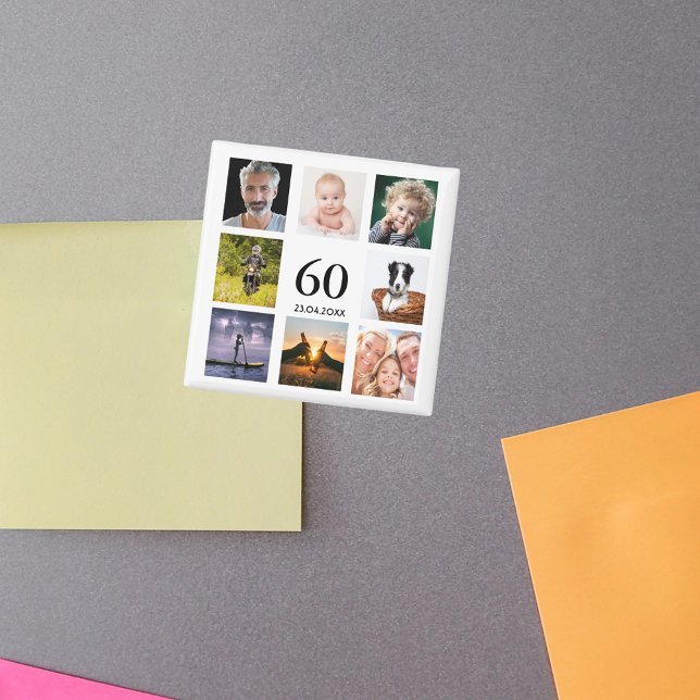 Íman cara de colagem de fotos da festa de aniversário 6 (Criador carregado)