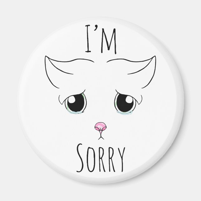 Íman Cara de Gato Triste: Desculpe (Frente)