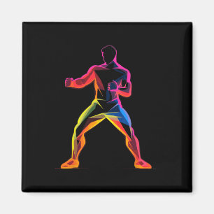 Íman Cara de Kickboxing Estilo Cartoon Kickboxer Savate