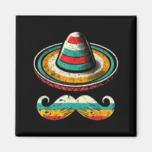 Íman Cara de Sombrero Cinco De Mayo Bigode Fiesta Homem