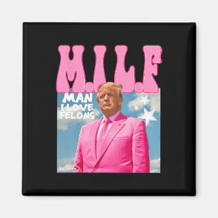 Íman Cara Eu Amo Criminosos Engraçado Trump Rosa 2024 P