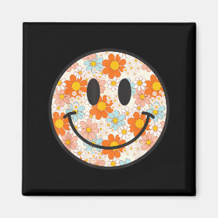 Íman Cara Feliz de Trevo Retro Sorriso Préppy Estética
