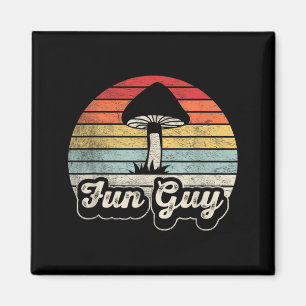 Íman Cara Fun Guy Cogumelo Engraçado Pun Retro Vintage