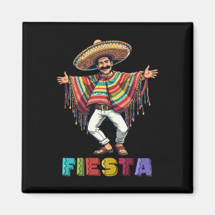 Íman Cara Mexicana Em Poncho Dançando Fiesta Cinco De M