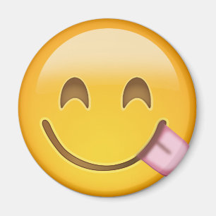 Íman Cara que Savouring a comida deliciosa Emoji
