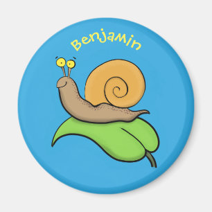 Íman Caracol bonito e feliz numa ilustração de desenh