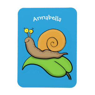Íman Caracol bonito e feliz numa ilustração de desenh